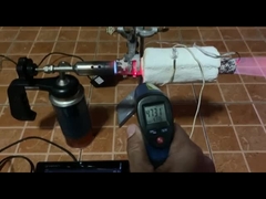 تست پتوی عایق ایروژل در دمای بالا.